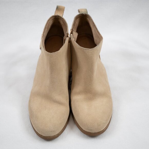 Tom's Lea Suede Booties Women's 7.5 Ankle Boots Beige/Tan/Sand - Picture 3 of 5